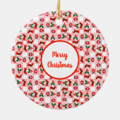 Feestelijk kerstpatroon keramisch ornament (Achterkant)