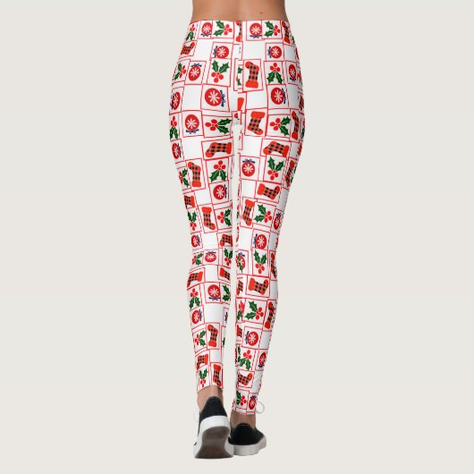 Feestelijk kerstpatroon leggings (Achterkant)
