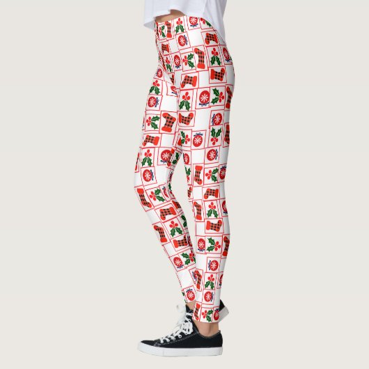 Feestelijk kerstpatroon leggings (Links)