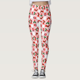 Feestelijk kerstpatroon leggings