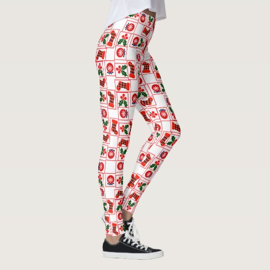 Feestelijk kerstpatroon leggings (Rechts)