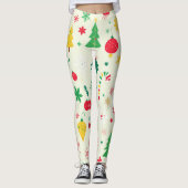 feestelijk kerstpatroon leggings (Voorkant)