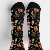 feestelijk kerstpatroon met kerstman, snoeprietjes sokken (Top)