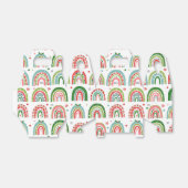 feestelijk kerstpatroon met moderne regenboogpatro bedankdoosjes (Uitgevouwen)