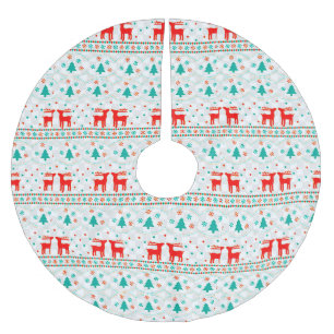 Feestelijk kerstpatroon met rendieren kerstboom rok