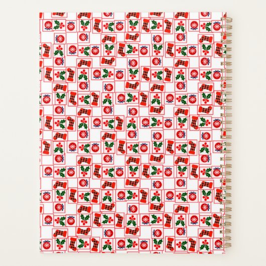 Feestelijk kerstpatroon planner (Achterkant)