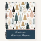 Feestelijk kerstpatroon recept notitieboek (Voorkant)