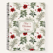 Feestelijk kerstpatroon recept notitieboek (Voorkant)
