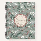 Feestelijk kerstpatroon recept notitieboek (Voorkant)