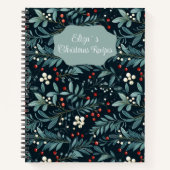 Feestelijk kerstpatroon recept notitieboek (Voorkant)