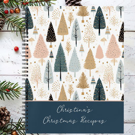 Feestelijk kerstpatroon recept notitieboek