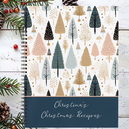 Feestelijk kerstpatroon recept notitieboek