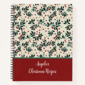 Feestelijk kerstpatroon recept notitieboek (Voorkant)