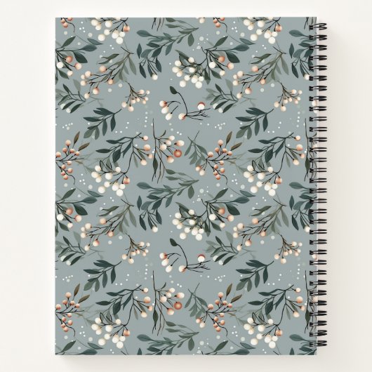 Feestelijk kerstpatroon recept notitieboek (Achterkant)