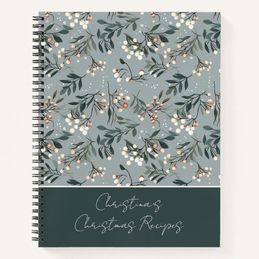 Feestelijk kerstpatroon recept notitieboek (Voorkant)