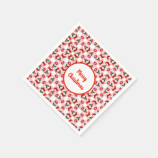 Feestelijk kerstpatroon servet (Hoek)