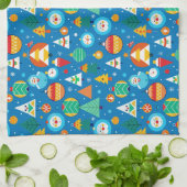 Feestelijk kerstpatroon theedoek (Gevouwen)