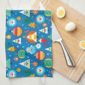 Feestelijk kerstpatroon theedoek (Quarter Fold)