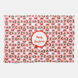 Feestelijk kerstpatroon theedoek