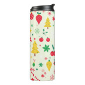feestelijk kerstpatroon thermosbeker (Gedraaid links)