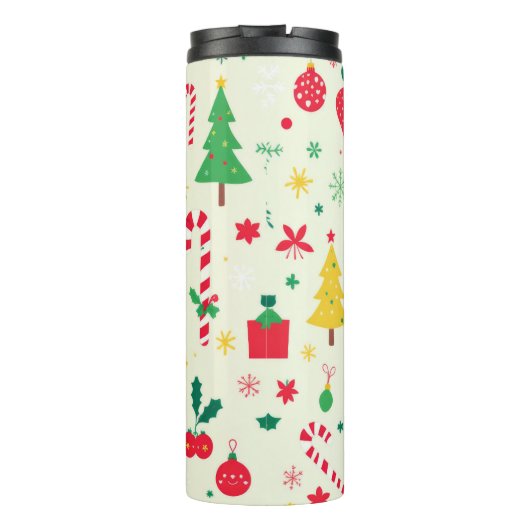 feestelijk kerstpatroon thermosbeker (Achterkant)