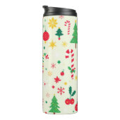 feestelijk kerstpatroon thermosbeker (Geroteerd rechts)