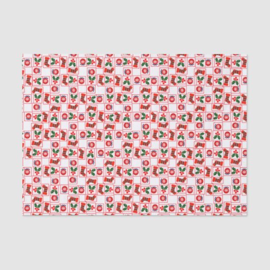 Feestelijk kerstpatroon tissuepapier (Voorkant)