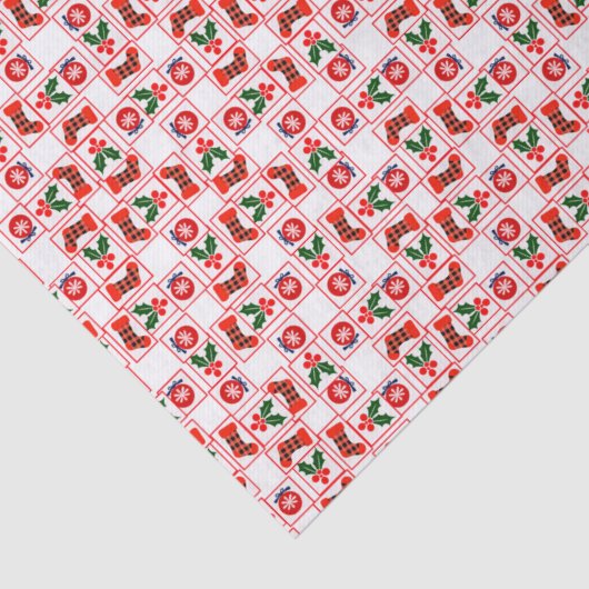 Feestelijk kerstpatroon tissuepapier (Detail)