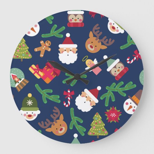 Feestelijk kerstpatroon, vakantieontwerp. grote klok (Voorkant)