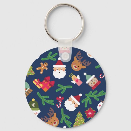 Feestelijk kerstpatroon, vakantieontwerp. sleutelhanger (Voorkant)