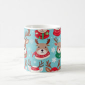 Feestelijk Kerstrendier met Sneeuwvlokken Patroon Koffiemok (Center)