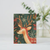 Feestelijk Kerstrendier Wenskaart Briefkaart (Staand voorkant)