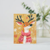 Feestelijk Kerstrendier Wenskaart Briefkaart (Staand voorkant)