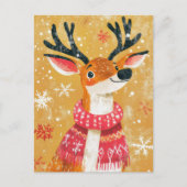 Feestelijk Kerstrendier Wenskaart Briefkaart (Voorkant)