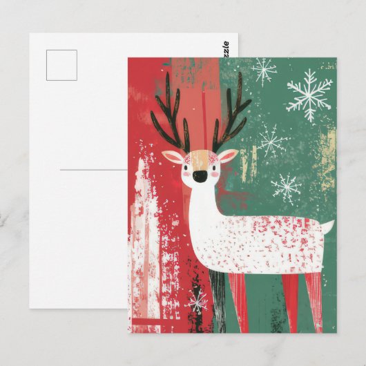 Feestelijk Kerstrendier Wenskaart Briefkaart (Voorkant / Achterkant)