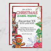 Feestelijk Kerstspel Nachtfeest Kaart (Voorkant / Achterkant)