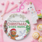 Feestelijk Kerstspel Nachtfeest Papieren Bordje (Feest)