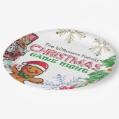 Feestelijk Kerstspel Nachtfeest Papieren Bordje (Gekanteld)