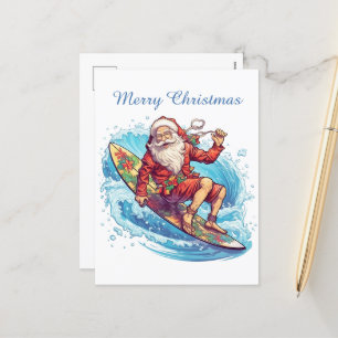 Feestelijk Kerstsurfen Kerstman tekst toevoegen Feestdagenkaart