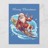 Feestelijk Kerstsurfen Kerstman tekst toevoegen Feestdagenkaart (Voorkant)