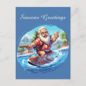 Feestelijk Kerstsurfen Santa tekst toevoegen Vakan Feestdagenkaart (Voorkant)
