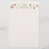 Feestelijk kerstsymbool patroon briefpapier (Voorkant)