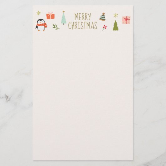 Feestelijk kerstsymbool patroon briefpapier (Voorkant)