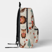 Feestelijk Kerstthema Woodland Pattern Bedrukte Rugzak (Links)