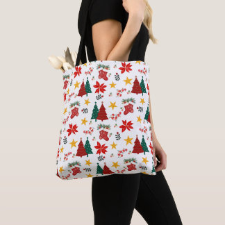 Feestelijk Kerstvakantiepatroon Tote Bag