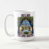 Feestelijk Kerstvenster Uitzicht Koffiemok (Links)