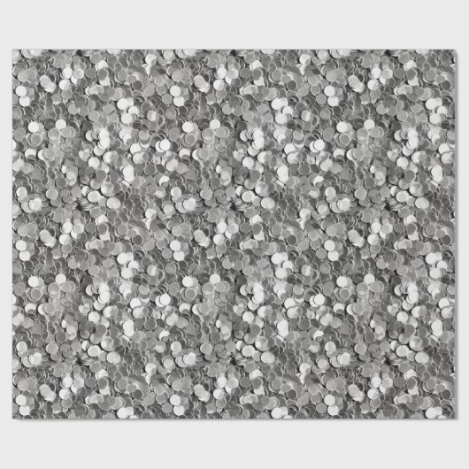 Feestelijk kerstzilver cadeaupapier (Vlak)