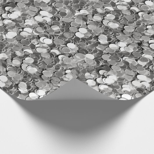 Feestelijk kerstzilver cadeaupapier (Hoek)