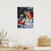 feestelijk kind kerstfeestdag Poster (Keuken)