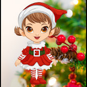 Feestelijk klein Sinterklaasmeisje  Keramisch Ornament
